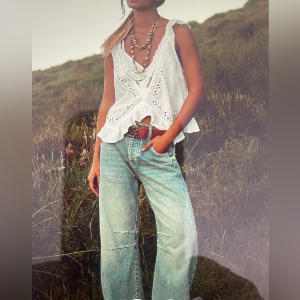 We The Free Sky Blue Straight Leg Jeans
